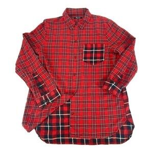 Madewell Red Black‎ Plaid Button Up Long Sleeve New No Tags Women’s M